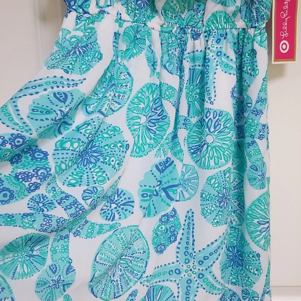 Lilly Pulitzer For Target Sea Urchin Ruffle Blue Seashell Dress - Picture 3 of 14